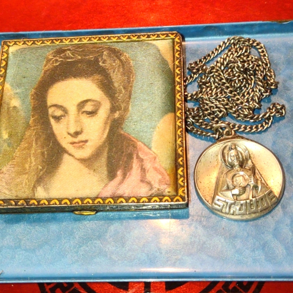 M. DE Jean Sterling Rare 1.5in St Jude 3D Medal